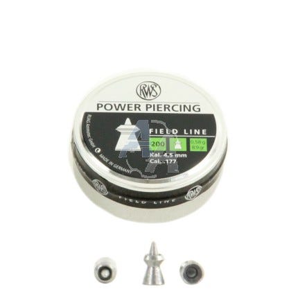 200 plombs RWS Power Piercing, calibre 4.5 mm